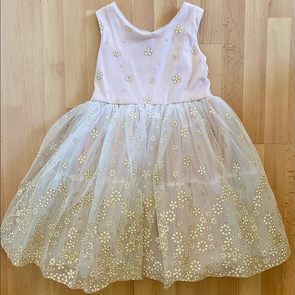 Nordstrom 5T Dress Pink and Gold
